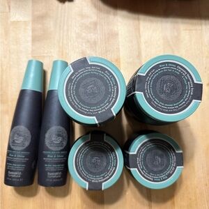 Hair Care Set with Black and Green Packaging